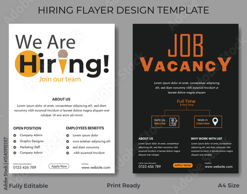 job vacancy, hiring, employment, recruitment, flyer, template, design, announcement, business, corporate, advertisement, career, opportunity, open position, apply now, full time, part time, graphic de