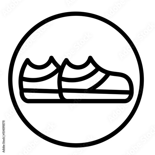 Water Shoes Vector Line Icon Design