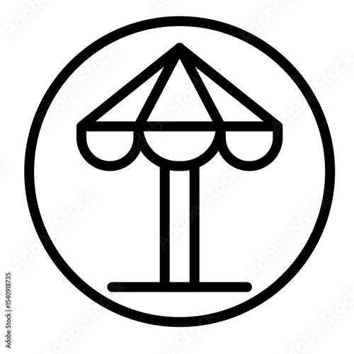 Umbrella Vector Line Icon Design