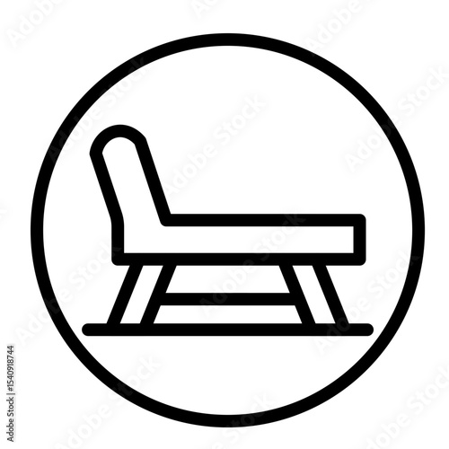 Sun Bed Vector Line Icon Design