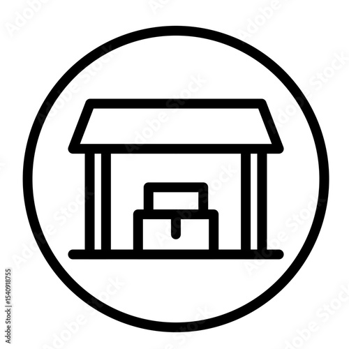 Cabana Vector Line Icon Design