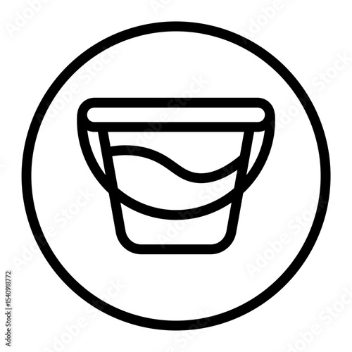 Bucket Dump Vector Line Icon Design