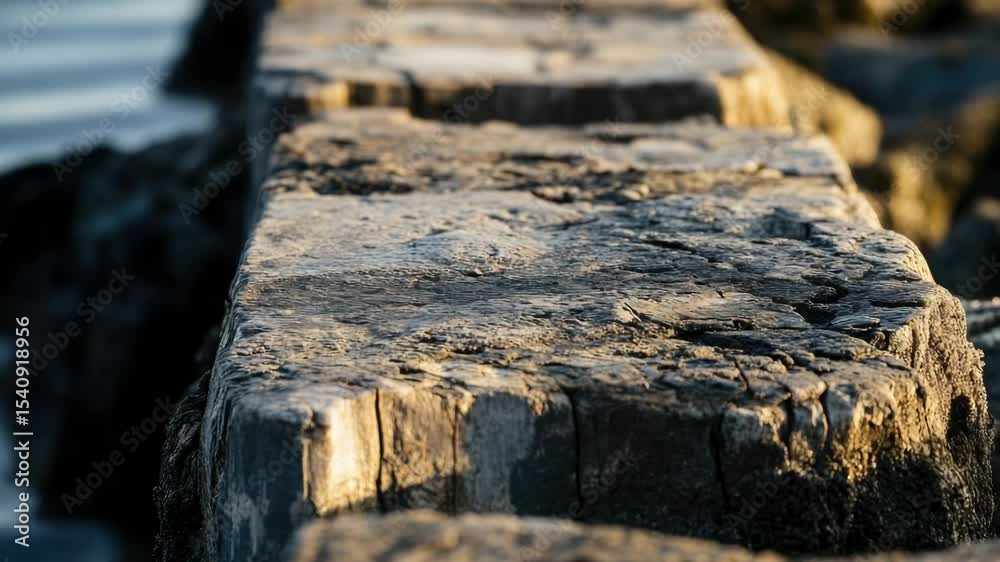 Close-up of a stone wall with flowing water in the background, suitable for landscape or architecture illustrations. Close-up of a stone wall with flowing water in the background, suitable for landscape or architecture illustrations.