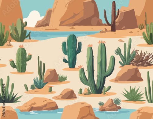 Desert rock set, vector canyon stone kit, wild west plants, environment nature objects, cactus, agave. Mountain solid boulder, cliff formation, landscape elements, succulent. Desert rock game clipart