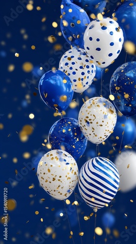 Colorful Balloons With Confetti Create Festive Atmosphere at Celebration