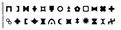 Abstract brutal shapes. Geometric Memphis design elements.
Vector illustration.