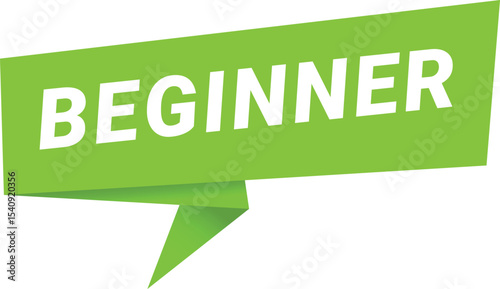 beginner banner  beginner speech bubble, label, sticker, sign template
