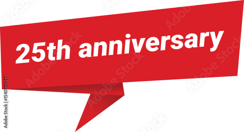 25th anniversary-Sticker, Banner, Label, Ribbon Template. Vector Stock Illustration.