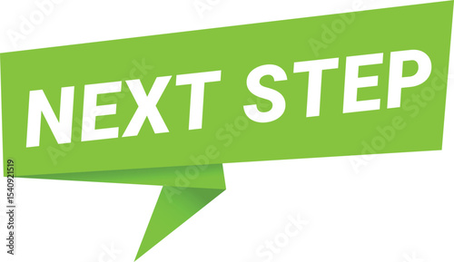 Next Step -Sticker, Banner, Label, Ribbon Template. Vector Stock Illustration. 