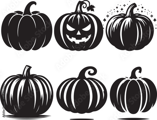 Spooky Pumpkin Art Silhouette – Seasonal Holiday Design
