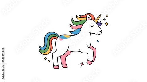 Unicorn illustration with white background.