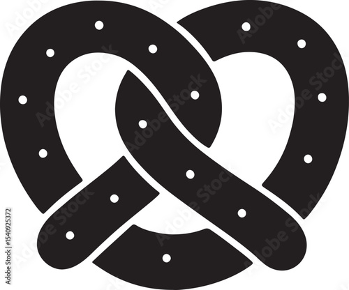 Delicious Pretzel Illustration A Simple, Black and White Design