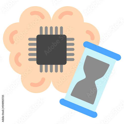 Epoch mini illustration flat color icon, use for machine learning, education, technology industry, UI, UX kit, app and web development, digital or print.