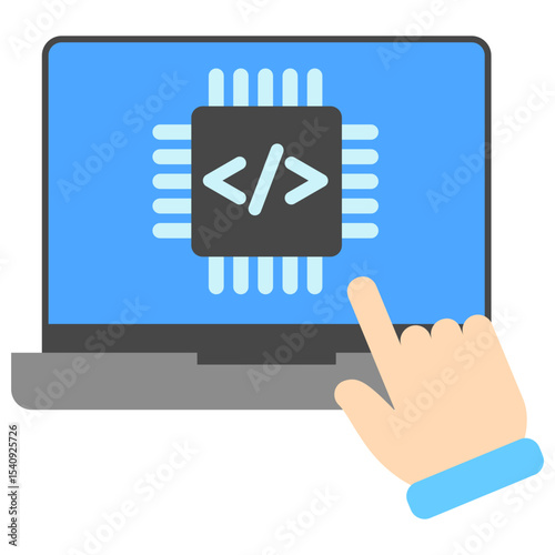 Embedding mini illustration flat color icon, use for machine learning, education, technology industry, UI, UX kit, app and web development, digital or print.