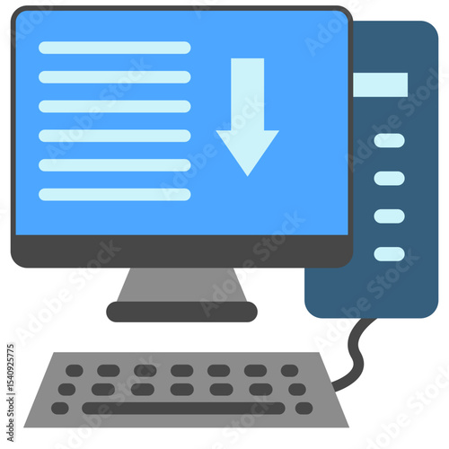 Input mini illustration flat color icon, use for machine learning, education, technology industry, UI, UX kit, app and web development, digital or print.