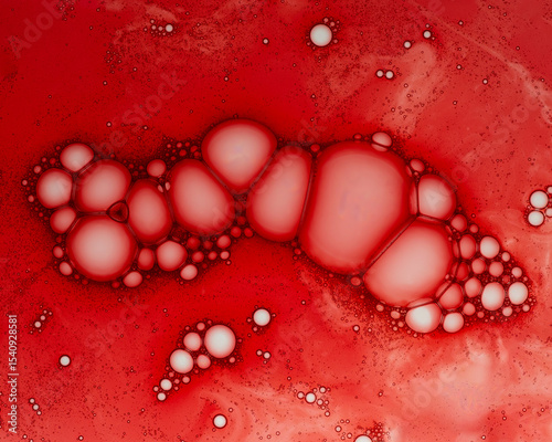 Beautiful texture of cosmetic serum on red background