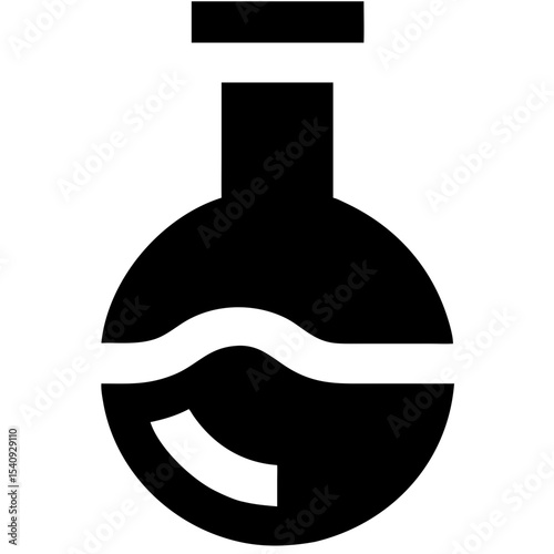 Beauty laboratory flask icon in black color for cosmetic themes