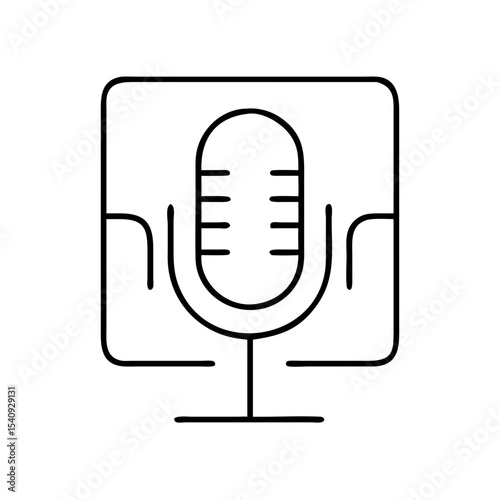 Audio recording microphone icon for public speaking
