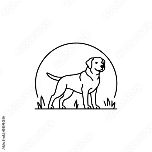 Labrador Retriever Monoline Logo