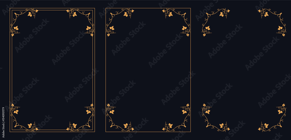 Corner frame, Set of vintage frames.Set of Decorative vintage borders and frames, Cute vector floral border corners. Vintage swirly frames