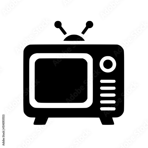 Minimalist Television Silhouette – Black SVG Clipart Icon