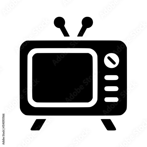 Minimalist Television Silhouette – Black SVG Clipart Icon