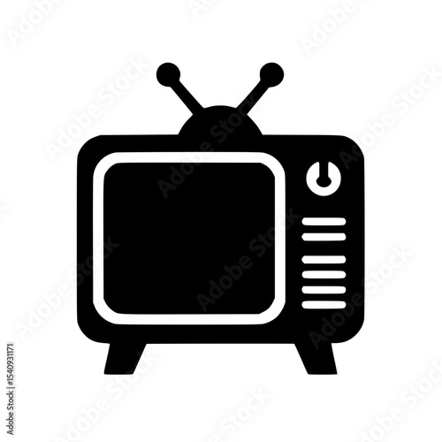 Minimalist Television Silhouette – Black SVG Clipart Icon