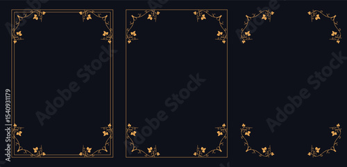 Corner frame, Set of vintage frames.Set of Decorative vintage borders and frames, Cute vector floral border corners. Vintage swirly frames