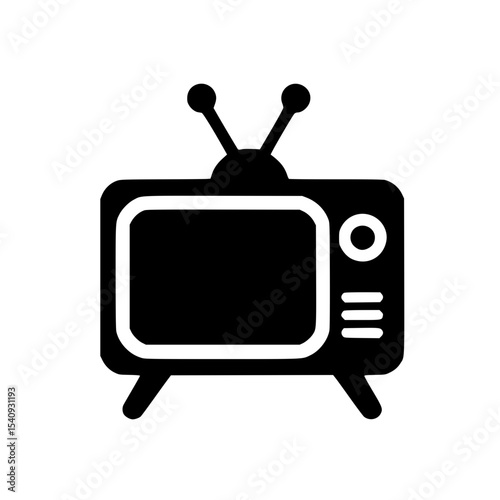 Minimalist Television Silhouette – Black SVG Clipart Icon