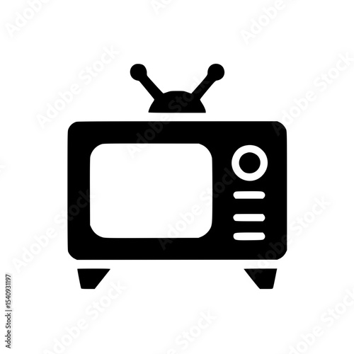 Minimalist Television Silhouette – Black SVG Clipart Icon