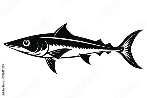 silhouette shows a powerful swordfish, showcasing its streamlined body and distinct forked tail