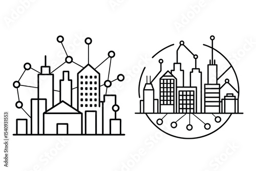 vector illustration of city buildings