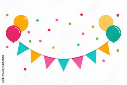 Happy birthday celebration background with colorful balloons and festive party decorations, perfect for a joyful invitation card design