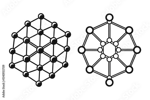 Two hexagonal geometric lattice and molecular structures