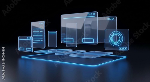 Digital profiles and data management in a secure, futuristic interface. AI, machine learning, metaverse concepts.