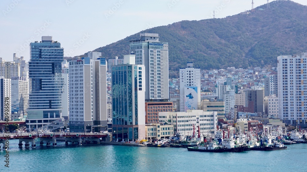 Fototapeta premium Busan Korea coastal skyline view