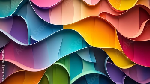 A bright colorful wallpaper with embossed, wavy lines, and glowing textures