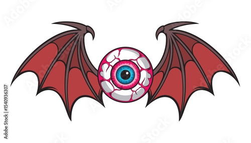 flying eyeball vector illustration evil eyeball design