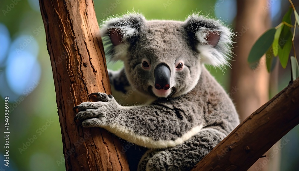 Obraz premium Adorable Koala on Eucalyptus Tree in Australia