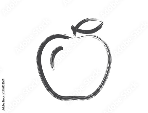 Apple hand drawn illustration. Agriculture, farming and harvest symbol. Natural organic fruit. Isolated vector image