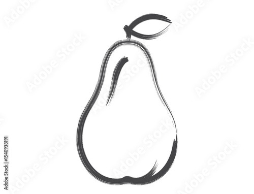 Pear hand drawn illustration. Natural organic fruit. Harvest, agriculture and farming symbol. Isolated vector image