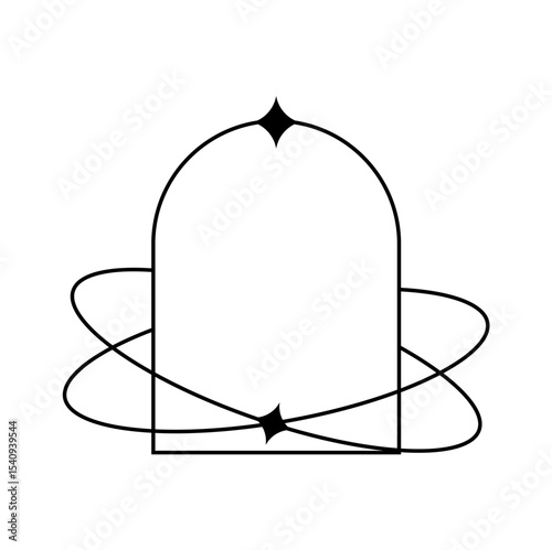 aesthetic simple frame line vector