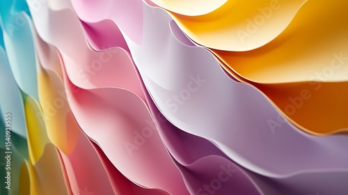 A colorful embossed wallpaper, wavy designs and a bright, saturated surface