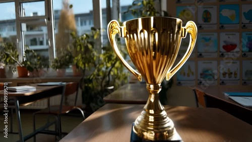 Trophy on a Classroom Table