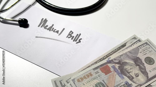 Medical Bills and Healthcare Expenses Concept Footage
