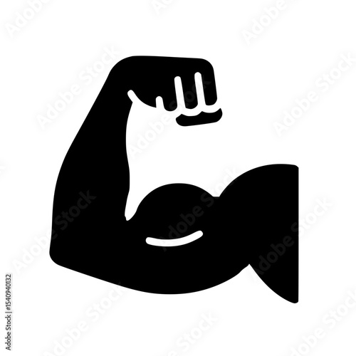 Minimalist Biceps Silhouette – Black SVG Clipart Icon