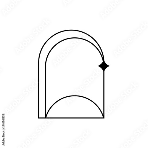 aesthetic simple frame line vector