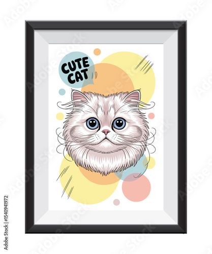 cute cat with a frame