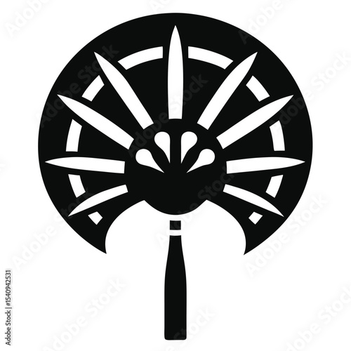 Elegant Black and White Hand Fan Design A Symbol of Coolness and Grace