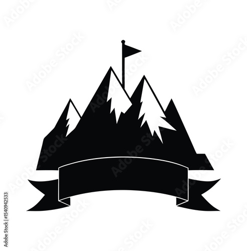 Conquer Your Peaks Mountain Achievement Icon Design